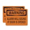 Signmission Alarm Will Sound If Door Is Opened, 14 in W x Rectangle, Vinyl Decal OS-2PACK-WS-D-1014-L-19642 - alternate 1